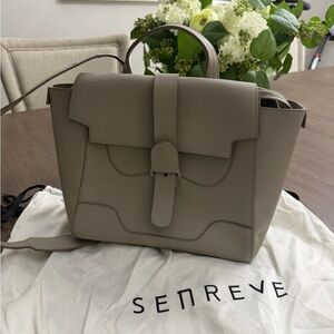 Senreve Taupe Leather Satchel